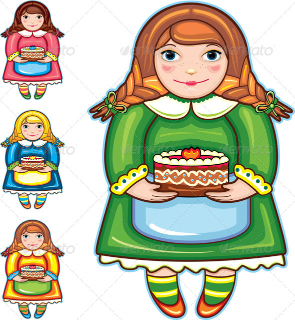Girl Pie Birthday Set - People Characters