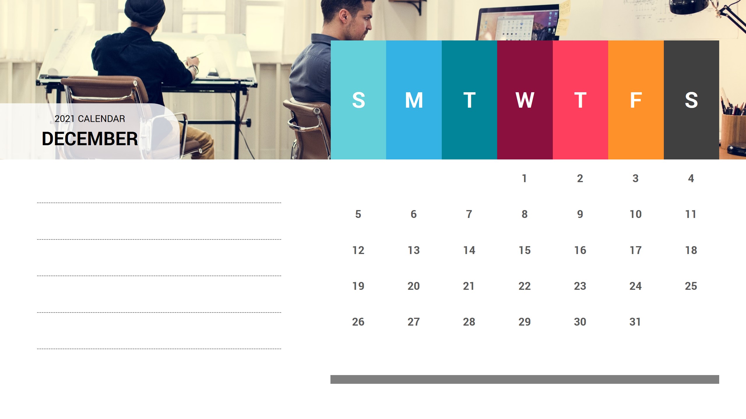 Calendar 2021 Google Slides Template, Presentation Templates GraphicRiver