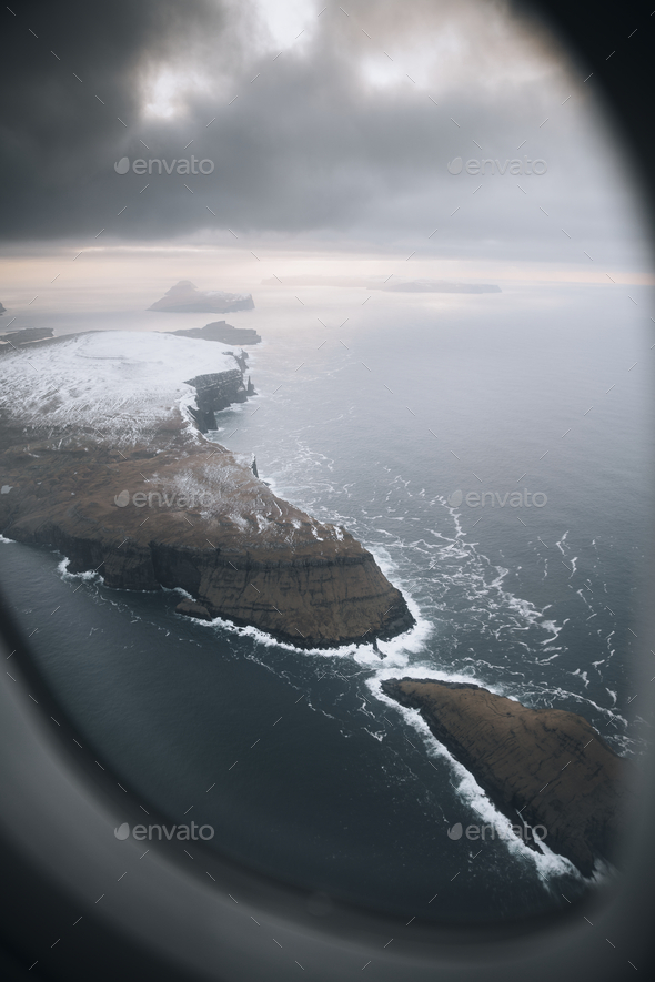 Faroe islands plane view