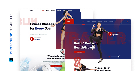 Josy – Fitness Template for Photoshop