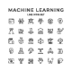 Set Line Icons of Machine Learning