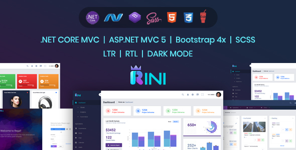 Marvelous Rini -  .Net Core, Bootstrap 4 Admin Template
