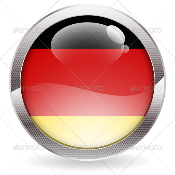 Gloss Button with German Flag