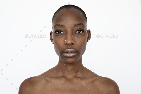 Black woman with a neutral facial expression