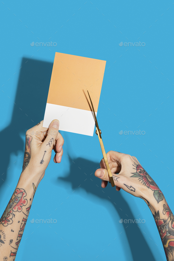 Cutting a card Stock Photo by Rawpixel PhotoDune