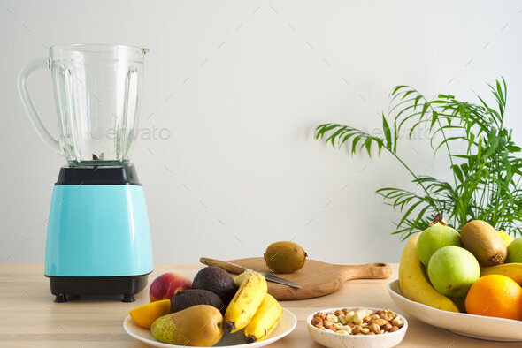 Organic Healthy Fruit In A Blender For A Smoothie Stock Photo