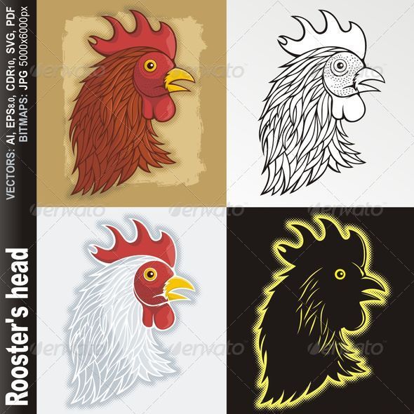 Rooster's head - Animals Characters