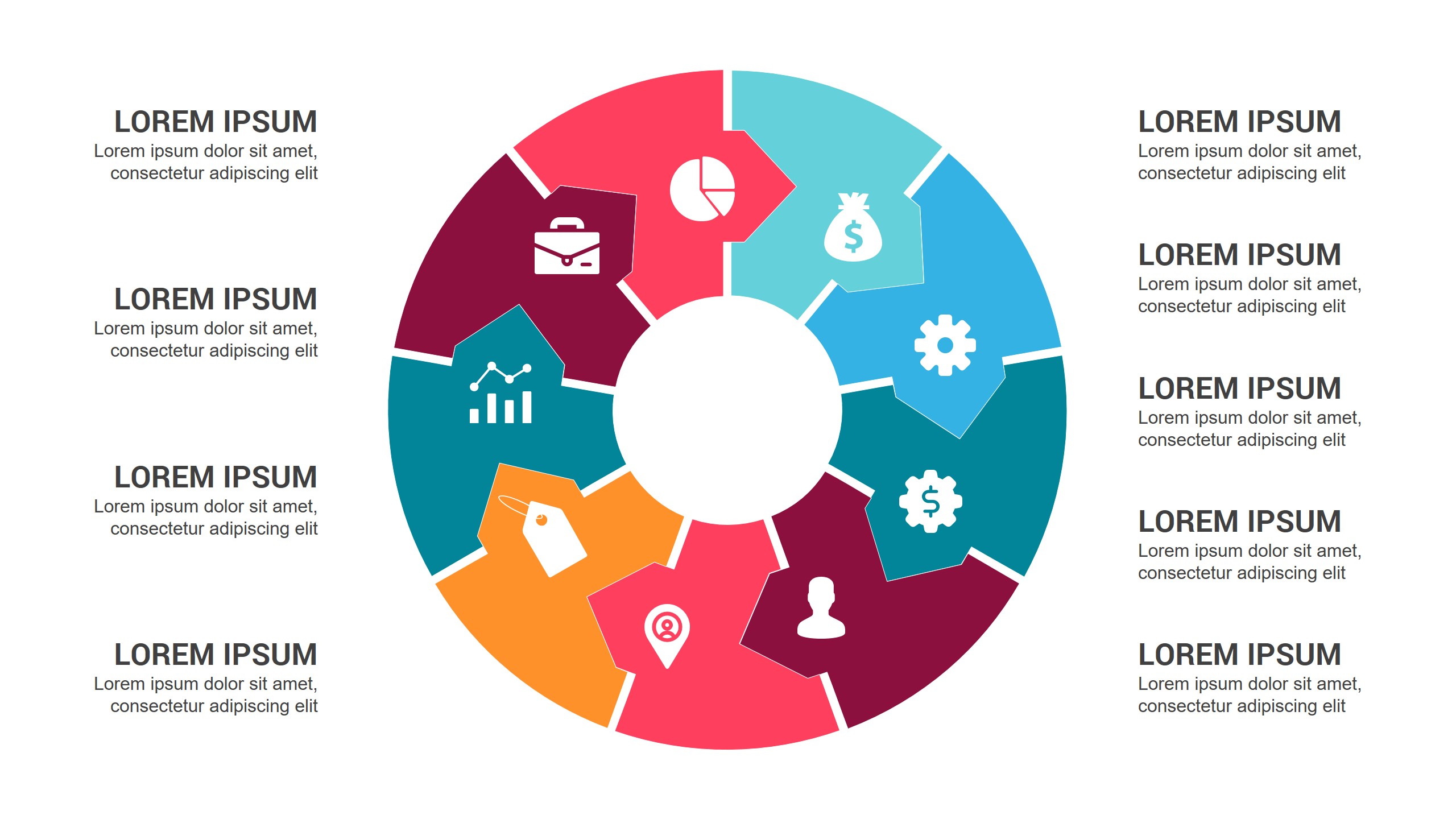 Circle Folded Infographics Keynote Template diagrams, Presentation ...