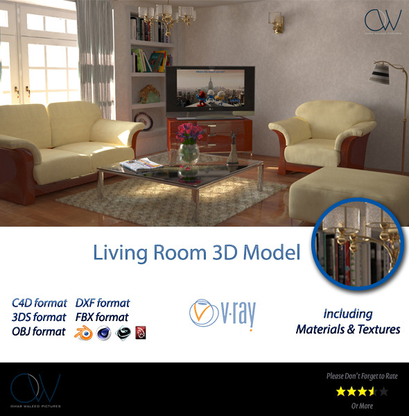 Living Room 3D - 3Docean 2866446