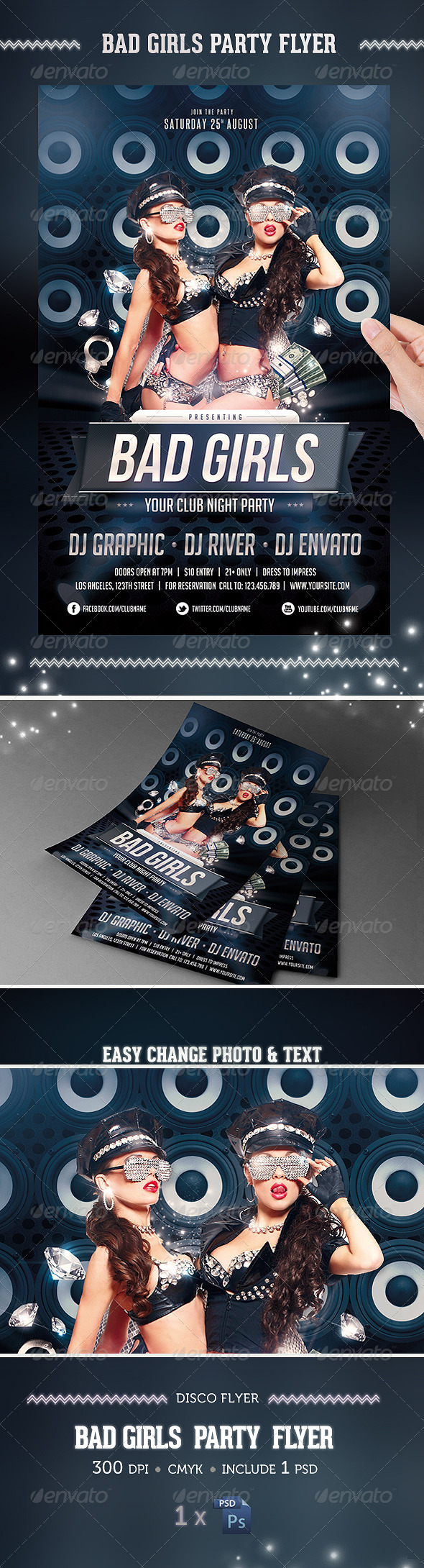 Bad Girls Party Flyer Template - Clubs & Parties Events