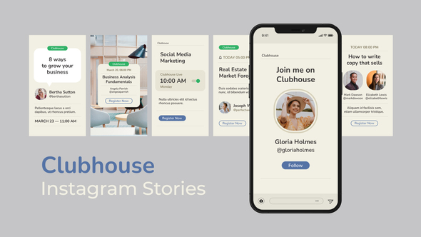 Clubhouse Instagram Stories - VideoHive 31252148