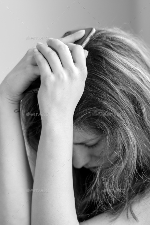Woman suffering from anxiety - Stock Photo - Images