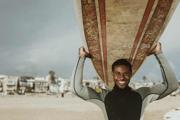 Surfboard on the head - Stock Photo - Images
