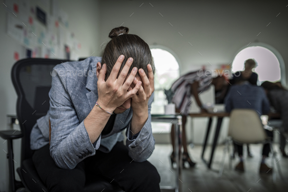 Man having an anxiety attack - Stock Photo - Images