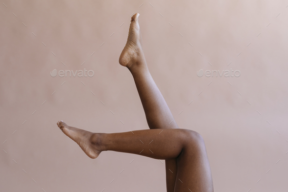 Woman legs up in the air social advertisement template