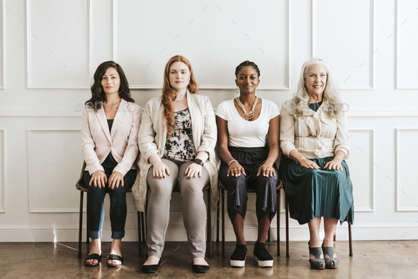 Women sitting in a row