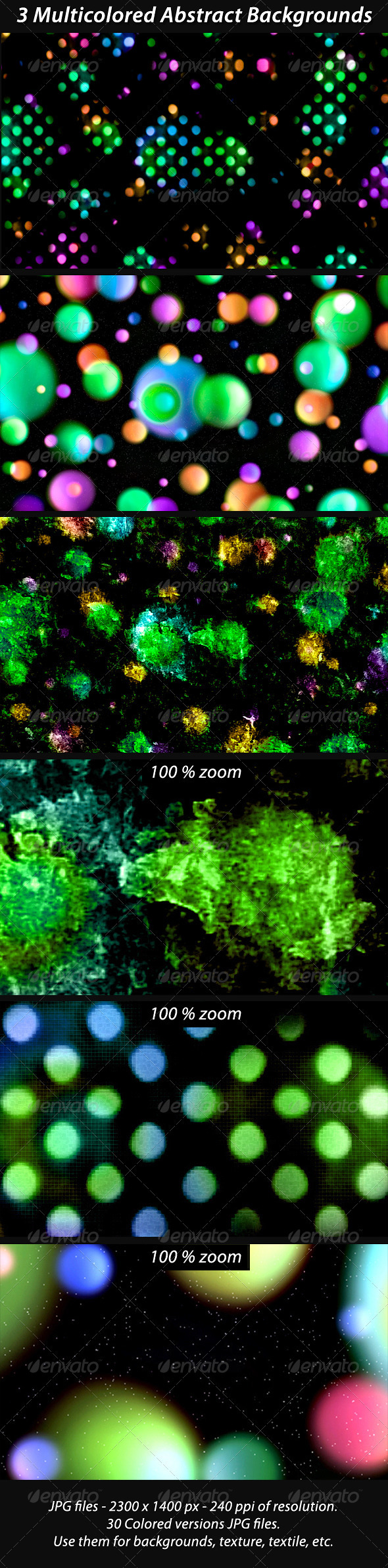 3 Multicolored Abstract Backgrounds - Abstract Backgrounds