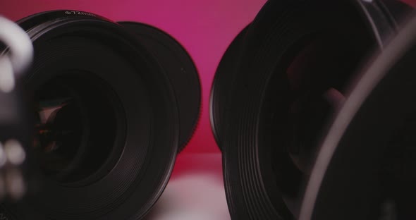 Lenses Arranged on a Table alt