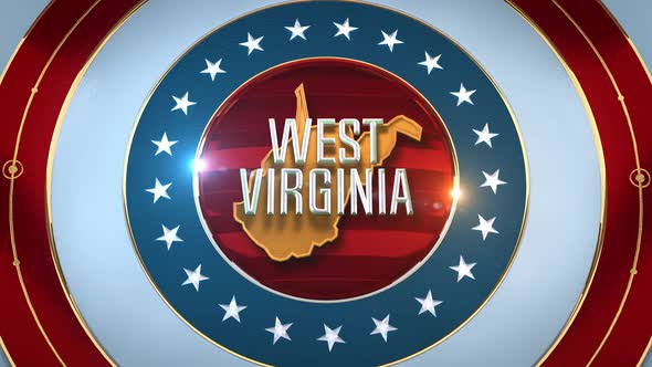 West Virginia United States of America State Map with Flag 4K