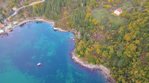 Gideros bay on the black sea, Kastamonu, Cide-Gideros, beautiful sea bay in autumn alt