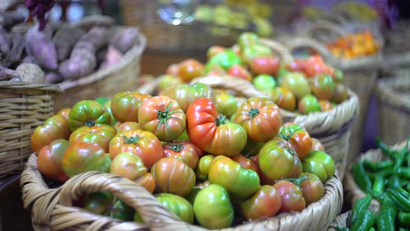 Organic Tomatoes In Basket