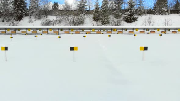 Biathlon. Panorama of Targets for Shooting During the Biathlon. The Numbering of the Targets alt