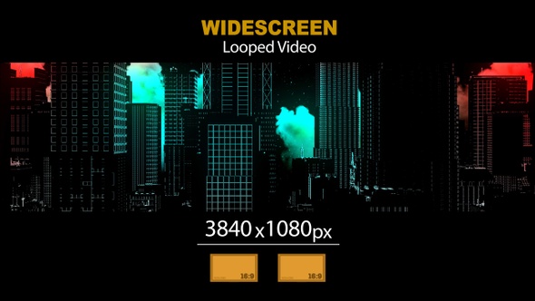 Widescreen Wireframe City Side 07
