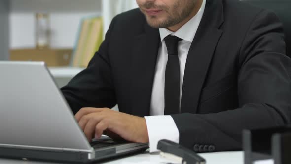 Overworked Businessman Feeling Pain in Chest, Risk of Heart Attack, Stresses