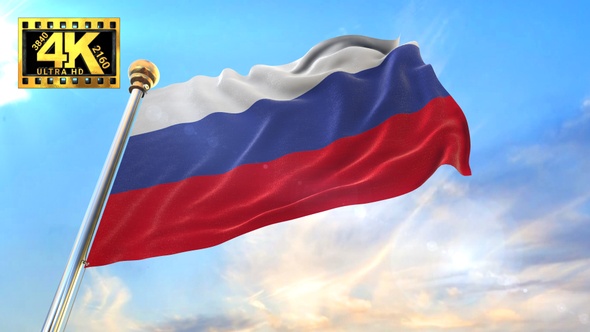 [4K] Russia Flag