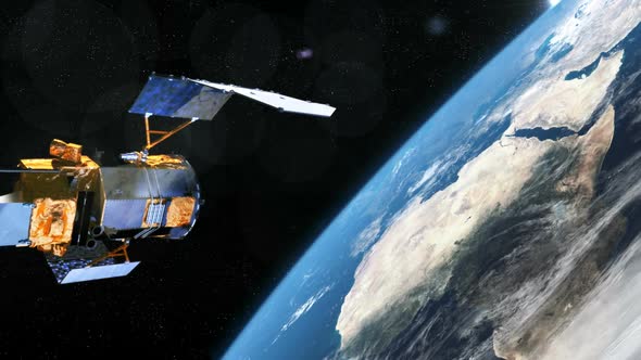 Satellite and Planet Earth alt