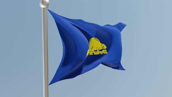 Oregon flag on flagpole. alt
