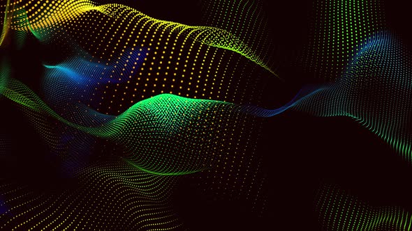 Abstract colorful particles dot line animation 4k background alt