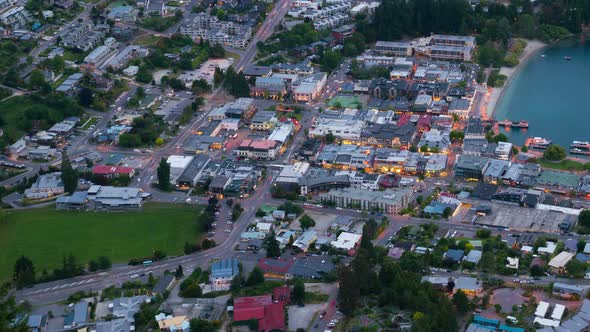 Queenstown Street Time Lapse from Aerial View alt