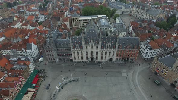 Aerial view of the Market Square in Bruges