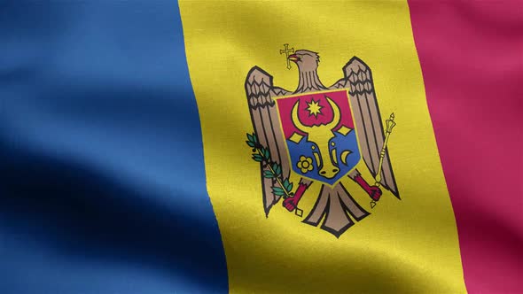 Moldova Flag Seamless Closeup Waving Animation alt