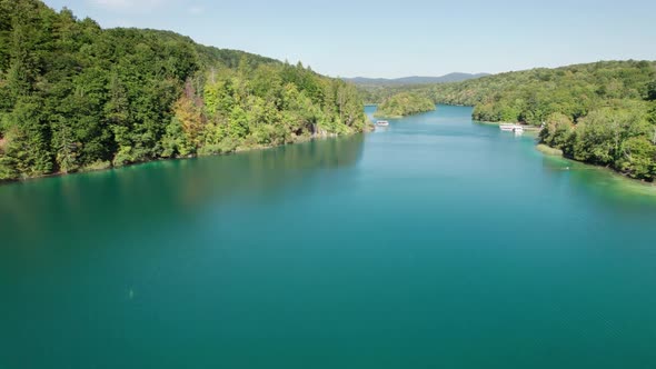 Aerial View of the Plitvice Lakes in the National Park of Croatia Clean Nature alt