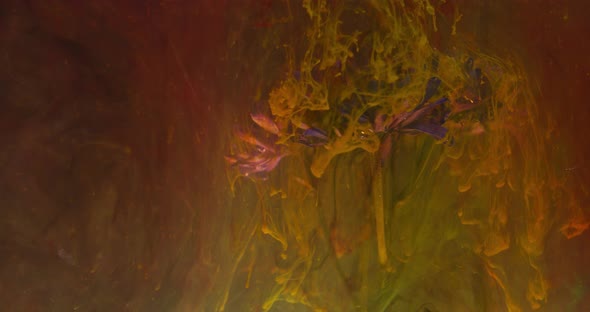 Abstract Art with a Flower Underwater Coated in Colorful Ink alt