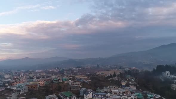 Mountain City With Sunset Clouds India