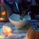 An Unrecognizable Person Pours Candy Into a Plate for Halloween - VideoHive Item for Sale