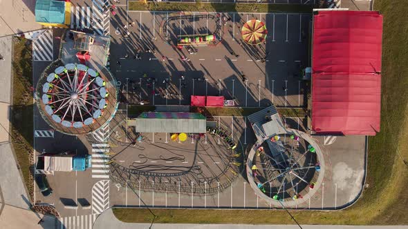 Amusement Park Aerial Shot, Top View