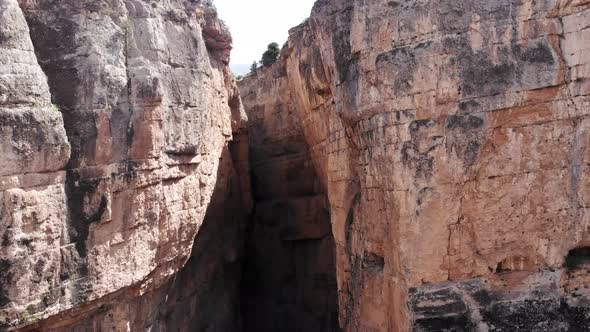 Aerial 4k footage with drone of Artvin Cehennem Deresi canyon.