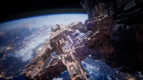 Flying an Animated Space Station, Motion Graphics | VideoHive