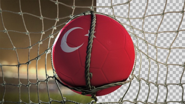 Soccer Ball Scoring Goal Night Frontal - Turkey