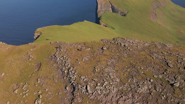 Drone Shot Of Mylingur Mountain On Streymoy Island alt