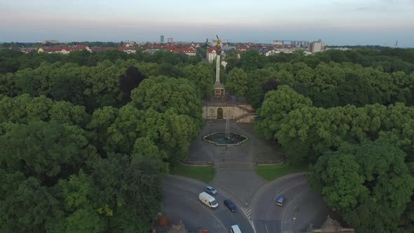 Aerial of Maximiliansanlagen and the Angel of Peace alt