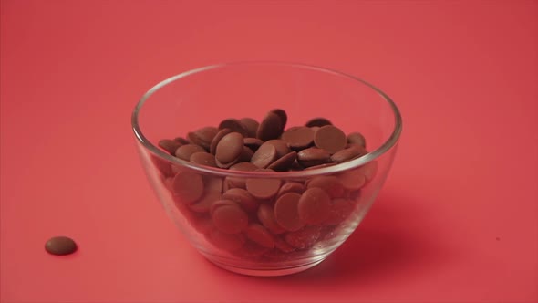 Falling Brown Chocolate Granules