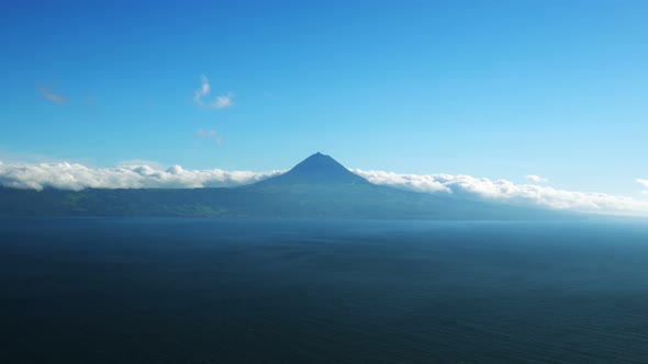 Pico Island and Cloudscape as seen from the Sao Jorge Island, Azores Islands