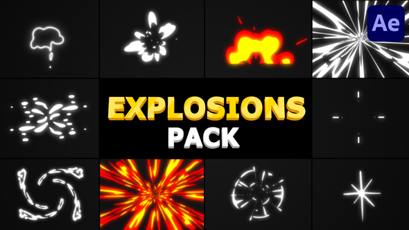 Cartoon Explosions Pack | After Effects