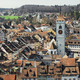 Top view of a cozy European city with tiled roofs and tower - PhotoDune Item for Sale