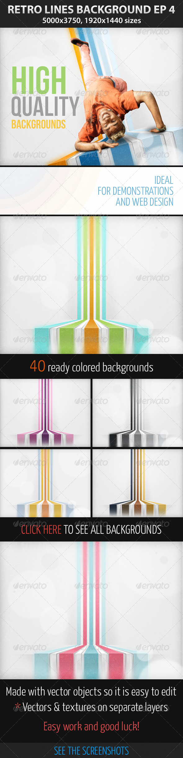 Retro Lines Background ep 4 - Abstract Backgrounds